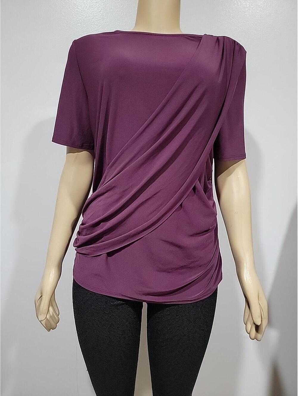 Express | Plum XL Draped Front Women's Top Blouse #C - Picture 8 of 11